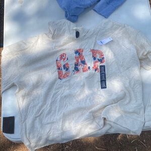 GAP Cream Hoodie with Floral Logo